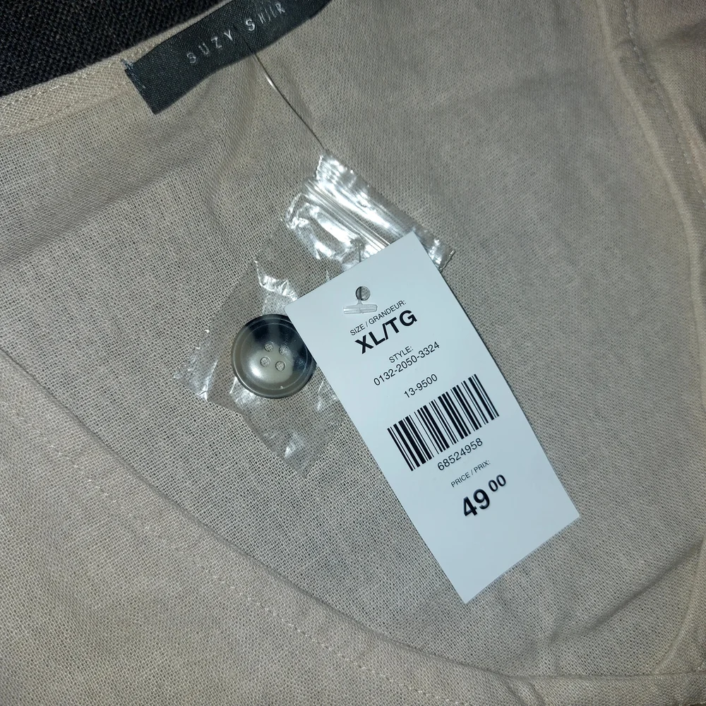 Suzy Shier Beige Button-Front Midi Dress - Picture 5 of 6